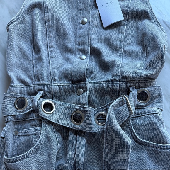 NWT IRO Paris Ivali Romper in Mixed Grey, Size 36/4 - Picture 4 of 4